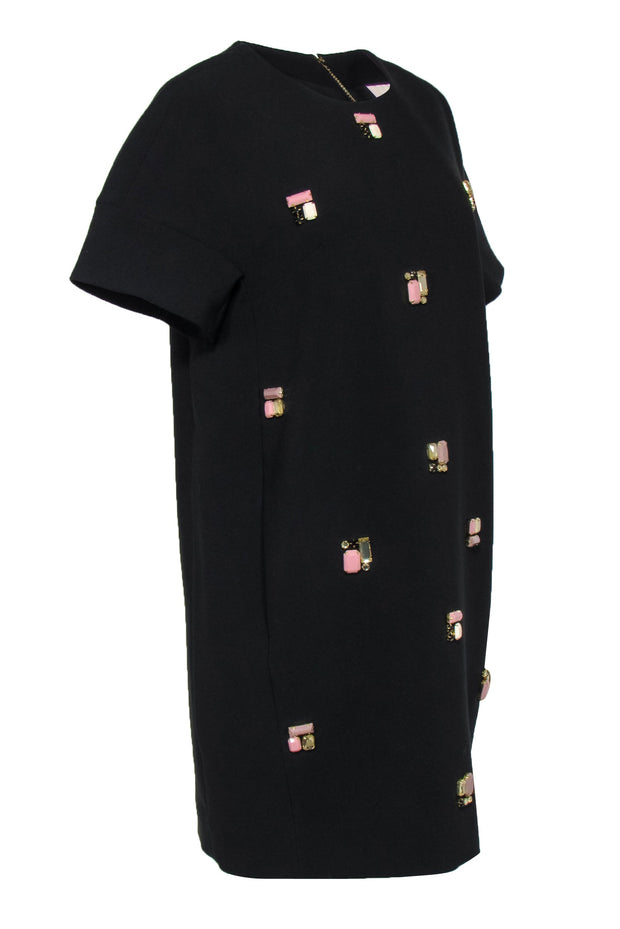 Current Boutique-Kate Spade - Black Short Sleeve Jeweled Shift Dress Sz 10