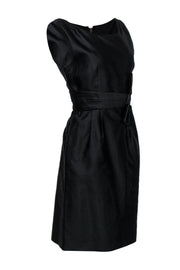 Current Boutique-Kate Spade - Black Silk Blend Bow Waist Sheath Dress Sz 10