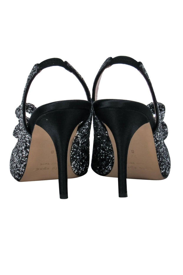 Current Boutique-Kate Spade - Black Sparkly Slingback Peep Toe Pumps Sz 7.5