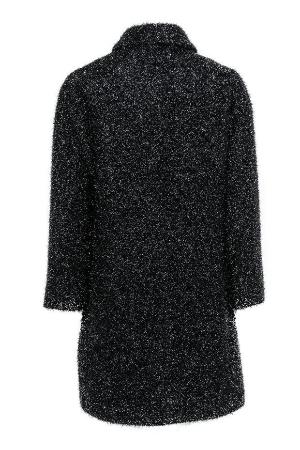 Current Boutique-Kate Spade - Black Sparkly Tinsel Longline Coat Sz 8