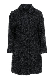 Current Boutique-Kate Spade - Black Sparkly Tinsel Longline Coat Sz 8
