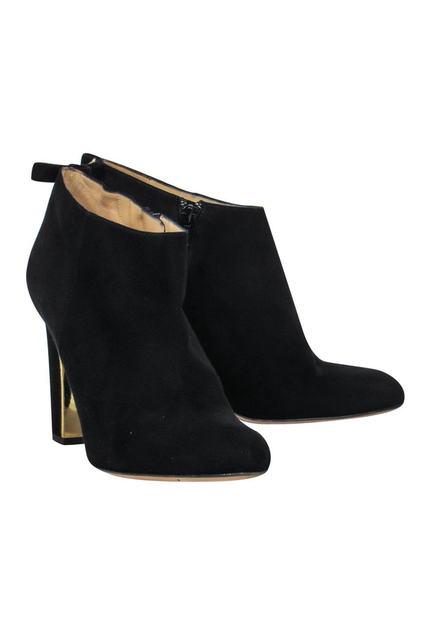 Current Boutique-Kate Spade - Black Suede Booties w/ Bow Sz 8