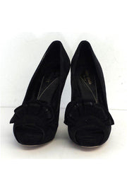 Current Boutique-Kate Spade - Black Suede Peep Toe Pumps Sz 8.5