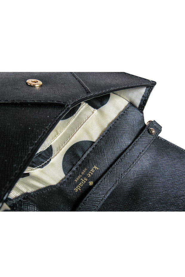 Current Boutique-Kate Spade - Black Textured Envelope Convertible Crossbody