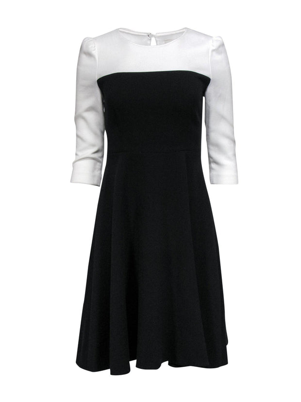 Current Boutique-Kate Spade - Black & White Colorblocked A-Line Dress Sz 2
