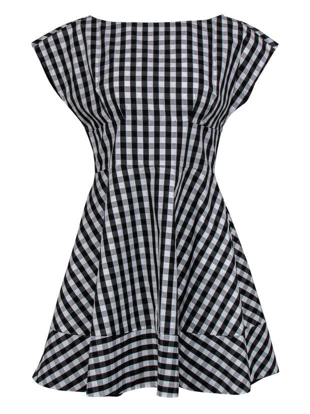 Current Boutique-Kate Spade - Black & White Gingham Cotton A-Line Dress Sz 6