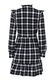 Current Boutique-Kate Spade - Black & White Plaid Flannel Tiered Dress w/ Ruffles Sz S