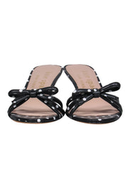 Current Boutique-Kate Spade - Black & White Polka Dot Leather Kitten Heel w/ Bows Sz 7.5