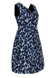 Current Boutique-Kate Spade - Blue & Black Leopard Print Sleeveless Fit & Flare Dress Sz 10