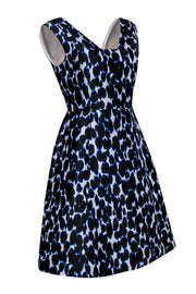 Current Boutique-Kate Spade - Blue & Black Leopard Print Sleeveless Fit & Flare Dress Sz 6