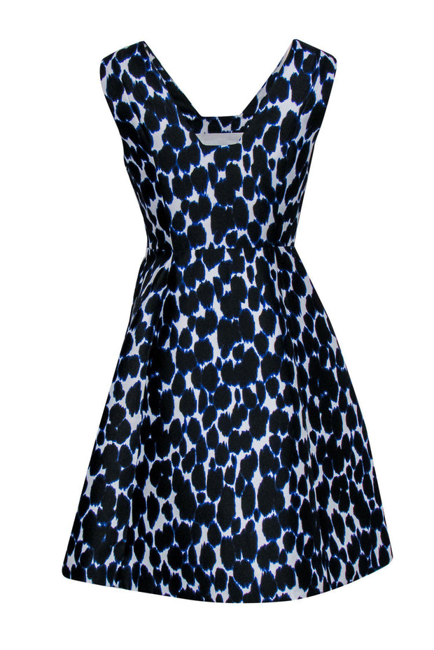 Current Boutique-Kate Spade - Blue & Black Leopard Print Sleeveless Fit & Flare Dress Sz 6