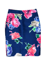 Current Boutique-Kate Spade - Blue Floral Print Pencil Skirt Sz 4