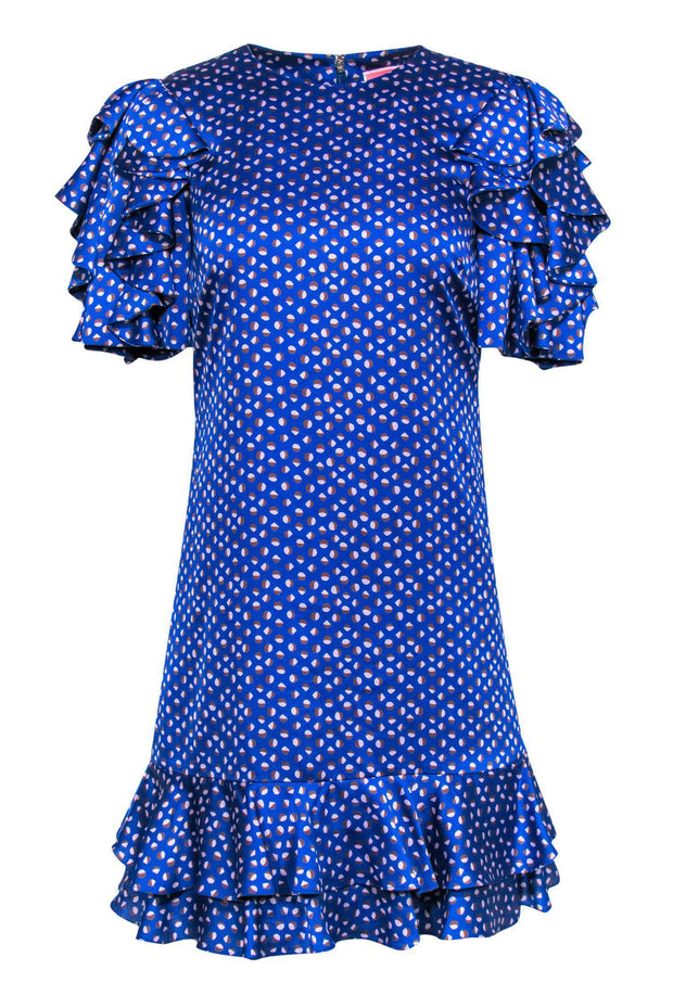 Current Boutique-Kate Spade - Blue Speckled Ruffle Sleeve Shift Dress Sz 0