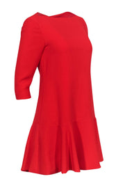 Current Boutique-Kate Spade - Bright Red Boat Neck Dress w/ Ruffle Hem Sz S