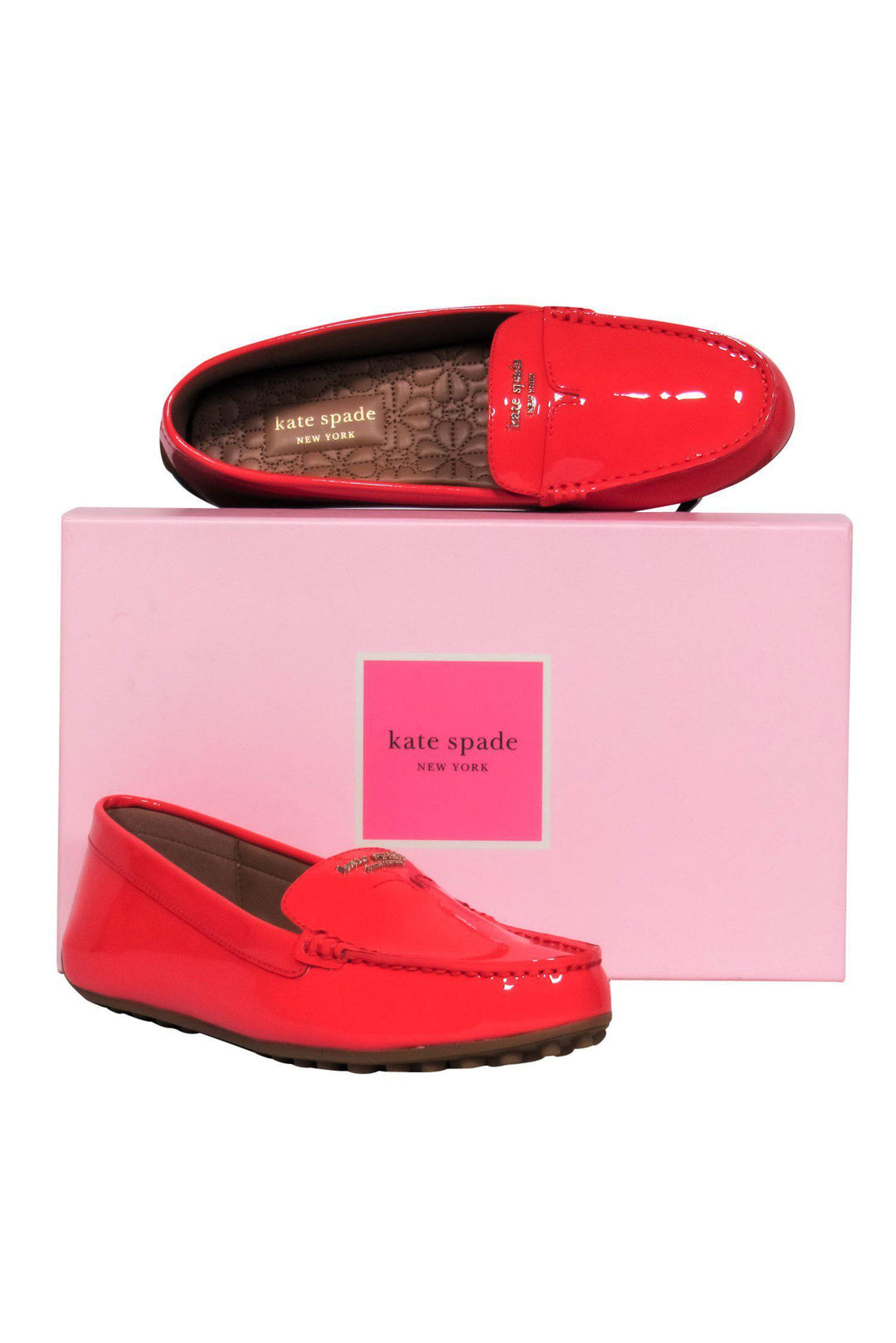 Kate Spade shops New York Red Patent Leather Slip On Loafers