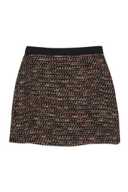 Current Boutique-Kate Spade - Brown & Cream Metallic Tweed Skirt Sz 2