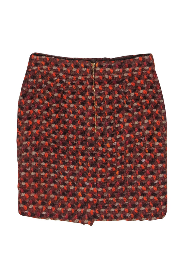 Current Boutique-Kate Spade - Brown & Orange Tweed Mini Skirt Sz 2