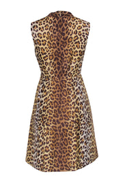 Current Boutique-Kate Spade - Brown, Tan & Cream Leopard Print Silk Fit & Flare Dress Sz 6