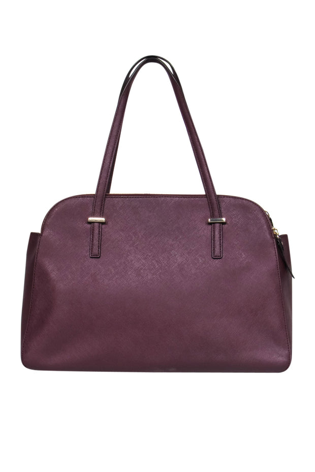 Current Boutique-Kate Spade - Burgundy Double Zipper Large Tote Bag