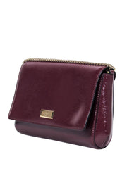 Current Boutique-Kate Spade - Burgundy Glossy Leather Handbag w/ Chain Strap