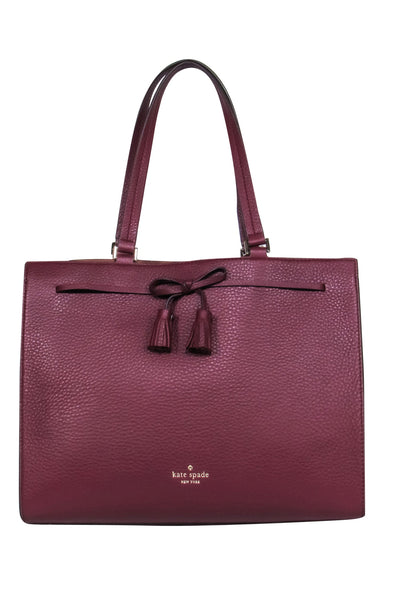 Current Boutique-Kate Spade - Cherrywood Leather Double Handle Tote Bag w/ Bow