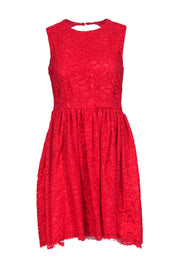 Current Boutique-Kate Spade - Coral Floral Lace Sleeveless Fit & Flare Dress Sz S