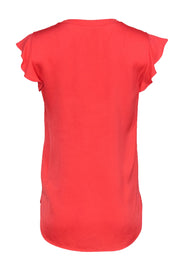 Current Boutique-Kate Spade - Coral Ruffled Cap Sleeve Blouse Sz XS
