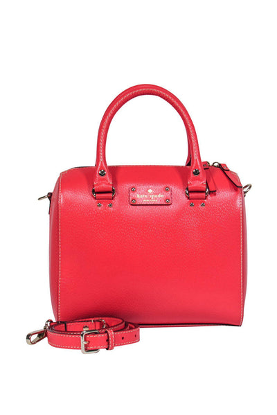Current Boutique-Kate Spade - Coral Textured Leather Structured Convertible Crossbody