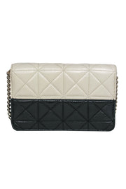 Current Boutique-Kate Spade - Cream & Black Quilted Two-Toned Fold-Over Gold Chain Crossbody