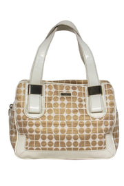 Current Boutique-Kate Spade - Cream & Gold Patterned Bowler-Style Handbag