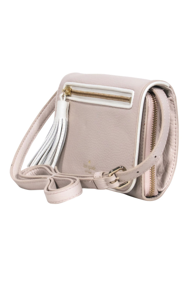 Kate Spade - Pinkish Beige Smooth Leather Crossbody – Current Boutique