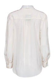 Current Boutique-Kate Spade - Cream Silk Semi-Sheer Button-Front Blouse Sz L