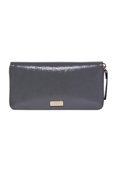 Current Boutique-Kate Spade - Dark Grey Patent Leather Wallet