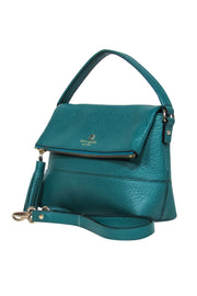 Current Boutique-Kate Spade - Emerald Green Pebbled Leather Convertible Handbag w/ Tassel