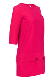 Current Boutique-Kate Spade - Fuchsia Quarter Sleeve Shift Dress w/ Petaled Trim Sz 0