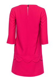 Current Boutique-Kate Spade - Fuchsia Quarter Sleeve Shift Dress w/ Petaled Trim Sz 0