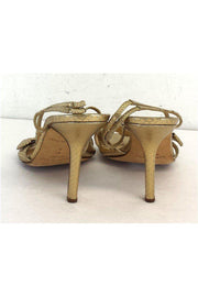 Current Boutique-Kate Spade - Gold Fish Scale Print Leather Bow Heels Sz 10