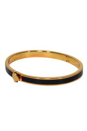 Current Boutique-Kate Spade - Gold-Toned Bangle w/ Black Enamel & Spade Closure