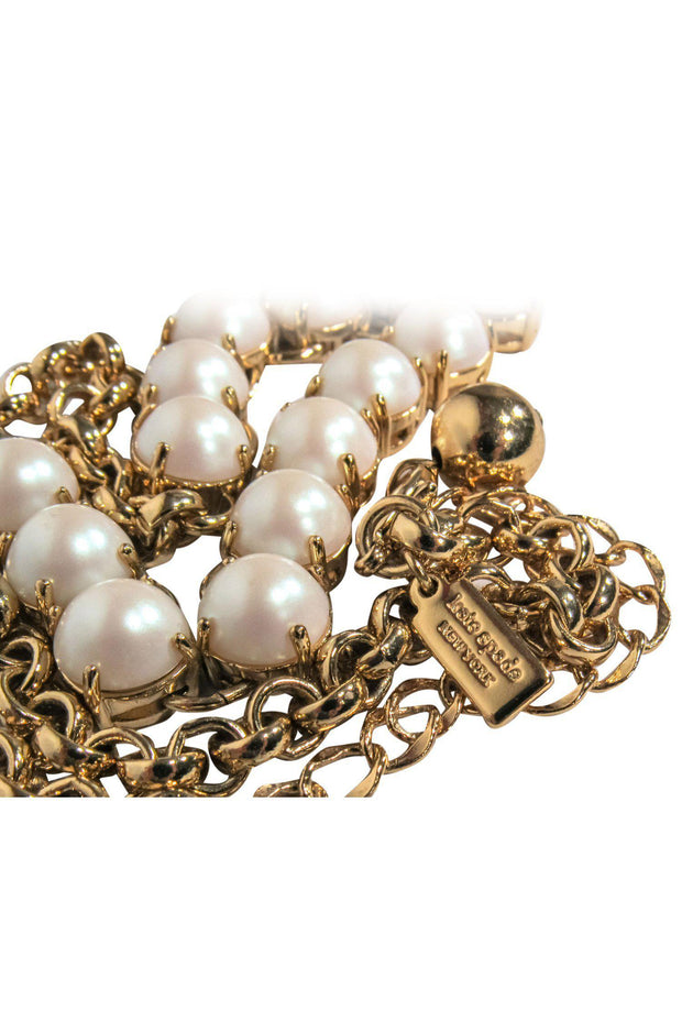 Current Boutique-Kate Spade - Gold-Toned Faux Pearl Chain Necklace