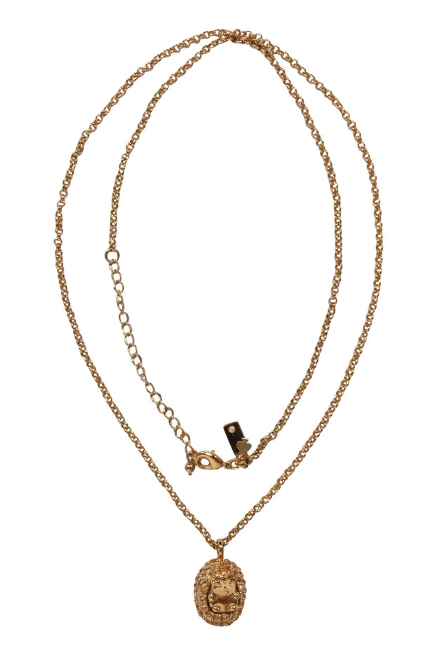 Current Boutique-Kate Spade - Gold-Toned Gem Hedgehog Pendant Necklace