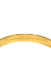 Current Boutique-Kate Spade - Gold, White & Pink Polka Dot "Make Your Mark" Engraved Bangle