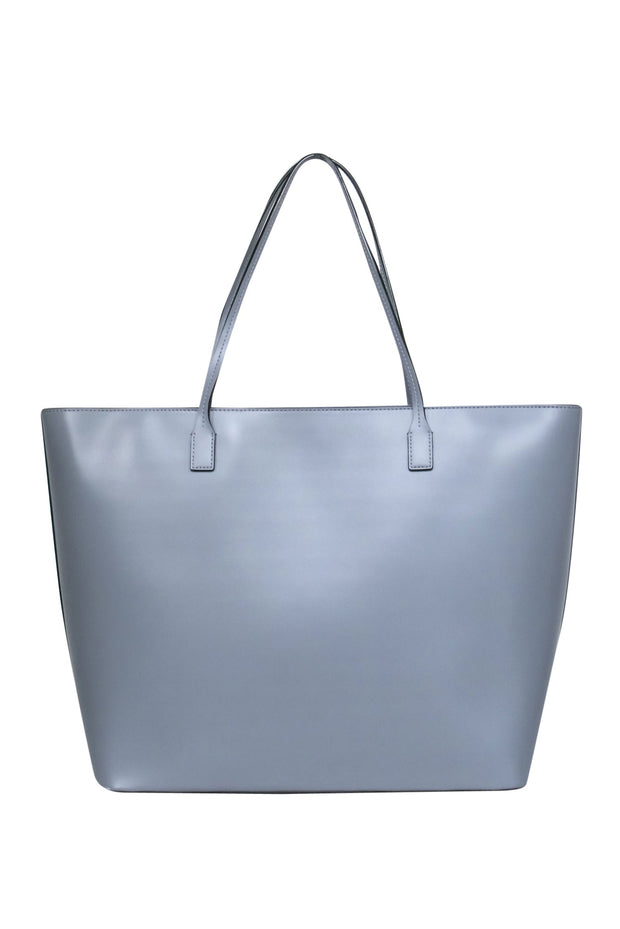 Current Boutique-Kate Spade - Gray Smooth Large Leather Zippered Tote