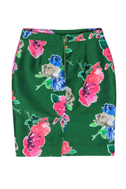 Current Boutique-Kate Spade - Green & Pink Floral Pencil Skirt Sz 12