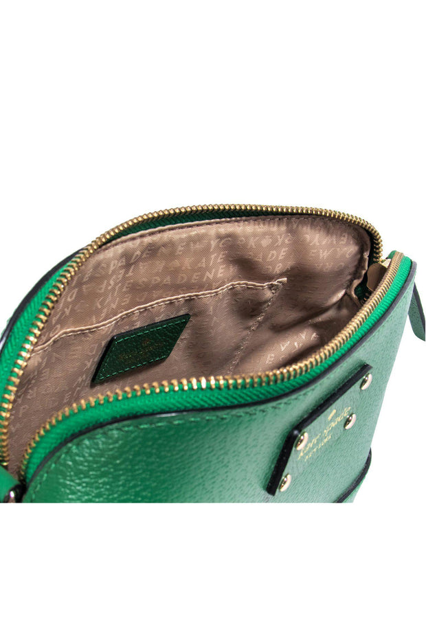 Current Boutique-Kate Spade - Green Textured Leather Crossbody