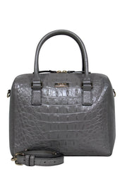 Current Boutique-Kate Spade - Grey Reptile Embossed Leather Crossbody