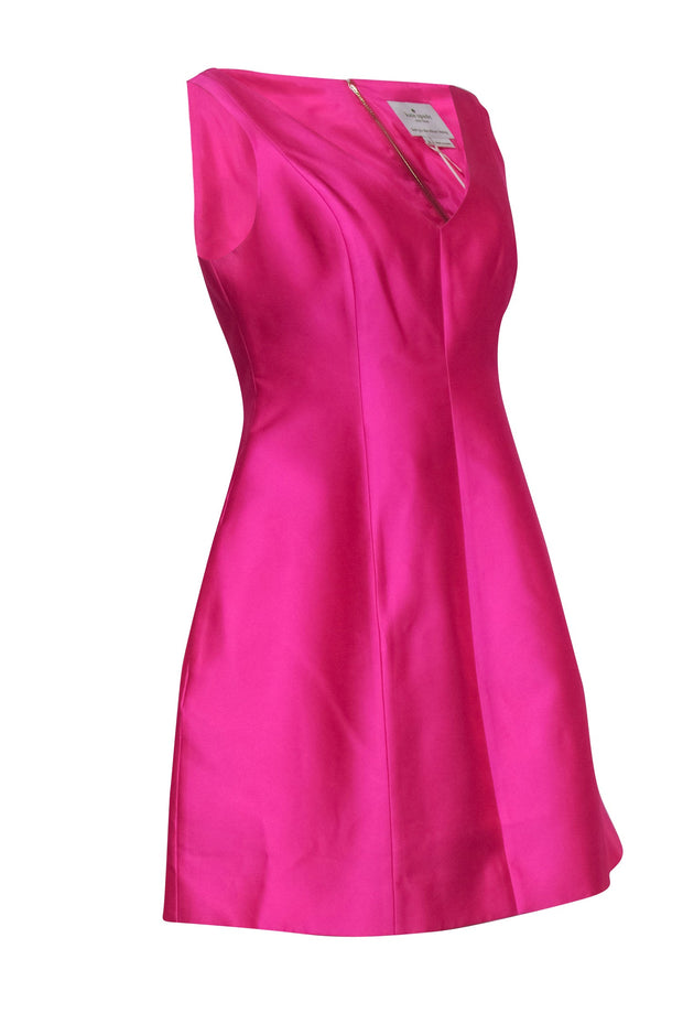 Current Boutique-Kate Spade – Hot Pink V-Neck Fit & Flare Sleeveless Dress Sz 8