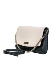 Current Boutique-Kate Spade - Ivory & Black Textured Leather Convertible Shoulder Bag