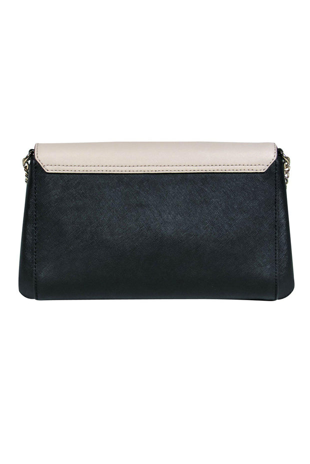 Current Boutique-Kate Spade - Ivory & Black Textured Leather Convertible Shoulder Bag