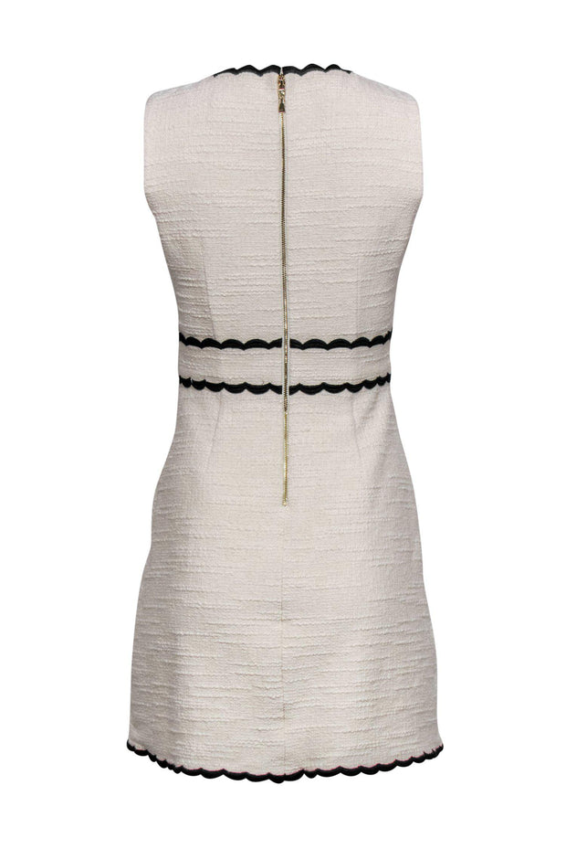 Current Boutique-Kate Spade - Ivory Textured Sheath Dress w/ Scalloped Trim Sz 0