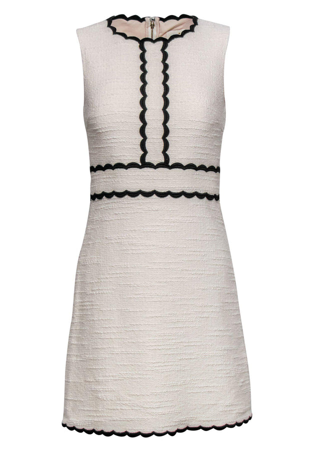 Current Boutique-Kate Spade - Ivory Textured Sheath Dress w/ Scalloped Trim Sz 0